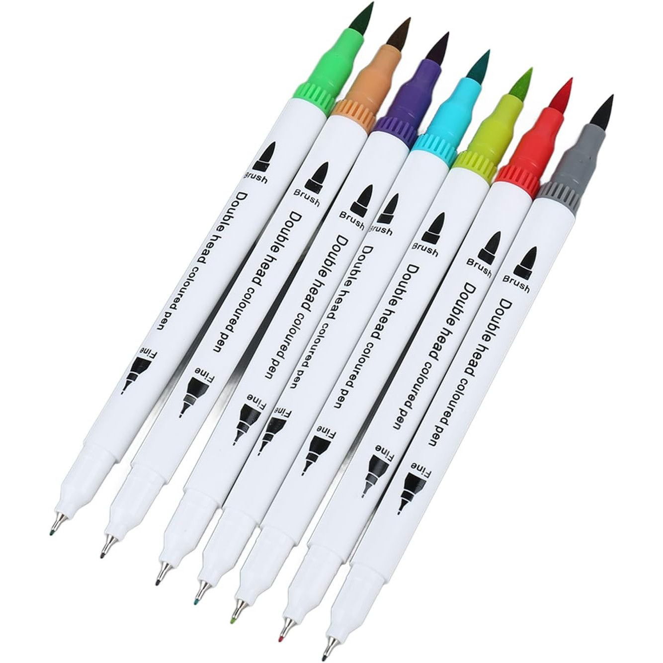 Set Carioci pe Baza de Apa, Flippy, 2 in 1, pentru Pictura, Caligrafie, 60 Culori, Penar Negru, Corp Carioca Alb, 26.5 x 17.5 x 4.5 cm, Multicolor [4]