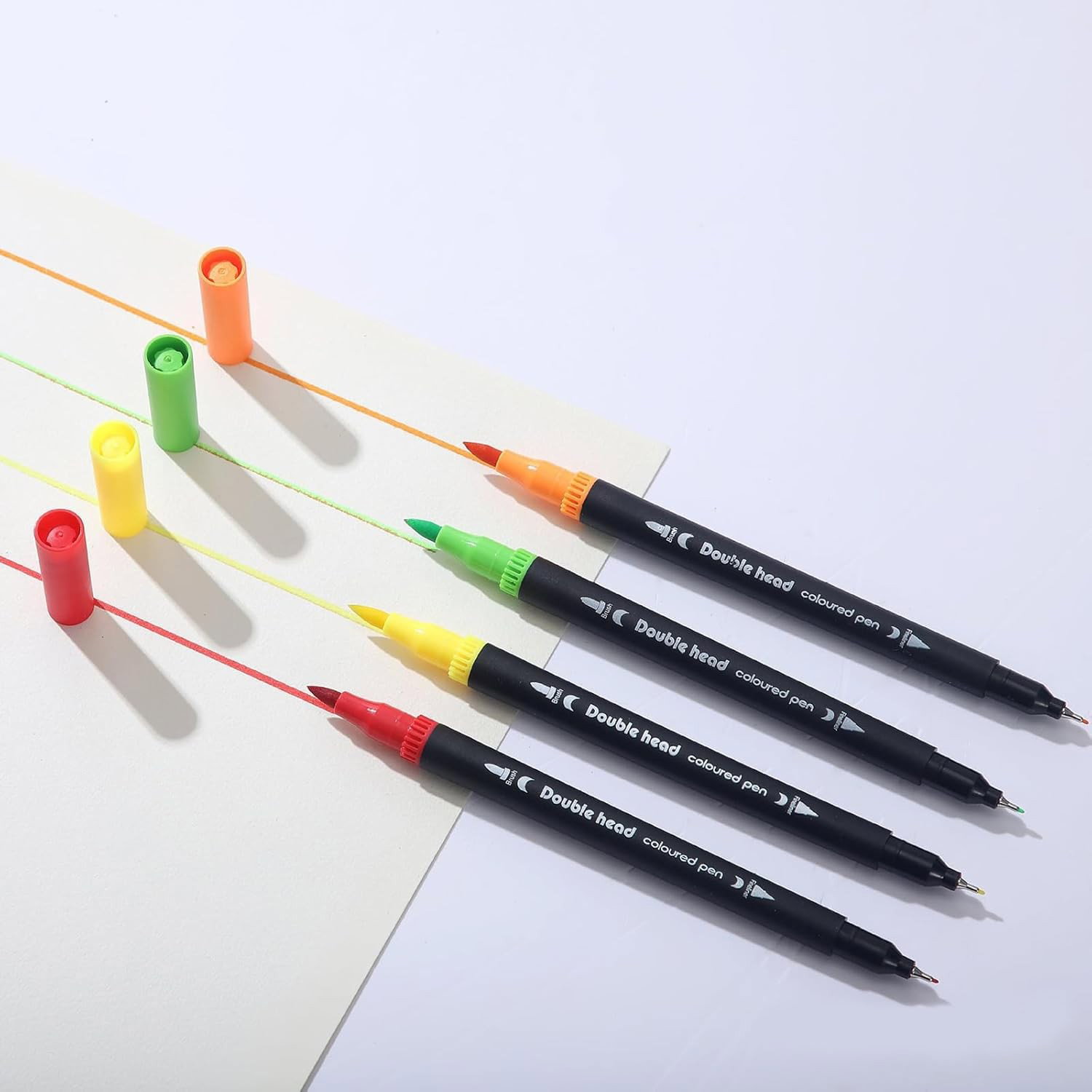 Set Carioci pe Baza de Apa, Flippy, 2 in 1, pentru Pictura, Caligrafie, 72 Culori, Penar Negru, Corp Carioca Negru, 24.5 x 18.5 x 5 cm, Multicolor [4]