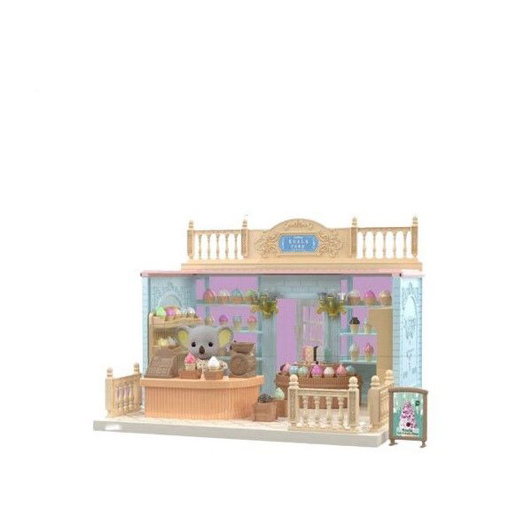 Jucarii si Jocuri - Set Casa de papusi, magazin de inghetata, cu mobilier si figurine, Flippy