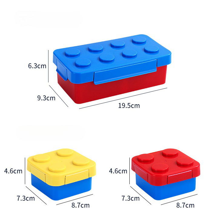 Set caserole pentru pranz interactive, Flippy, cuburi de construit, plastic, multicolor [5]