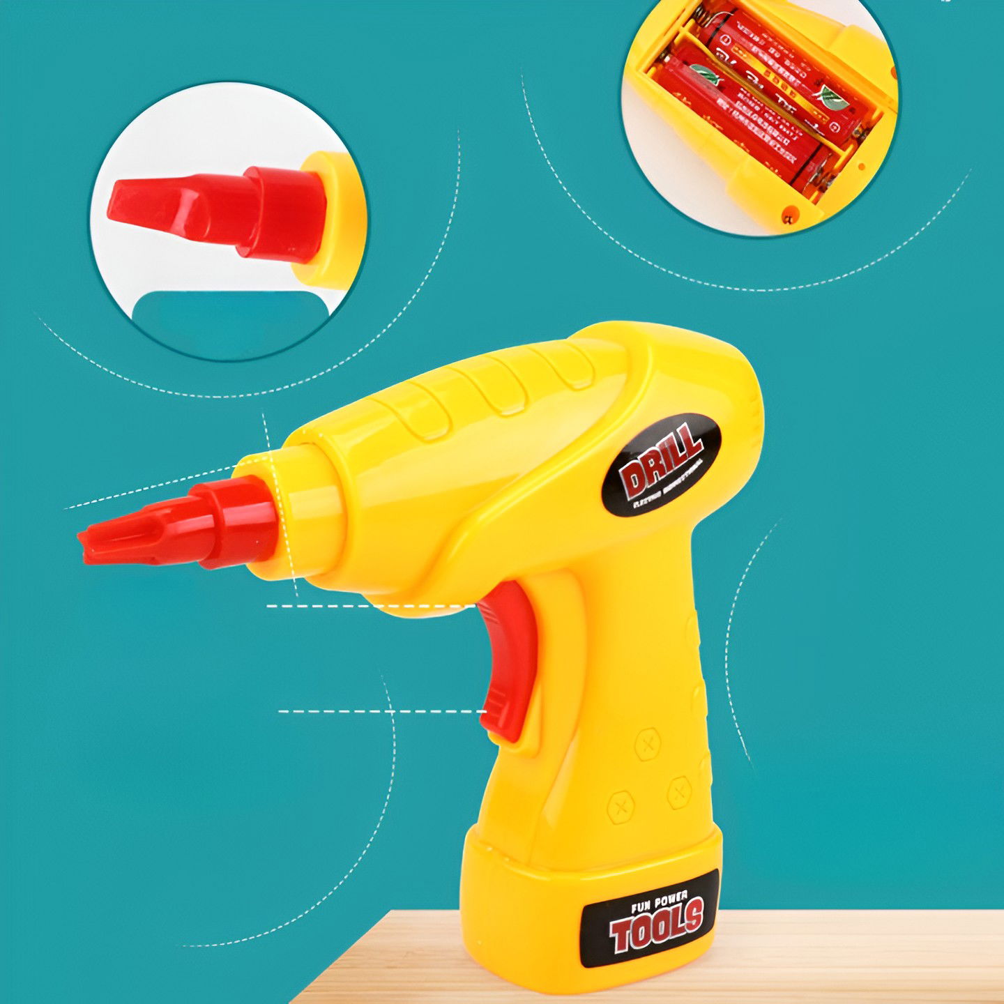 Set Constructie Bormasina Magica cu Servieta, Flippy, 310 Piese, Albastru, Piese Multicolore, Plastic, 31x46 cm [7]