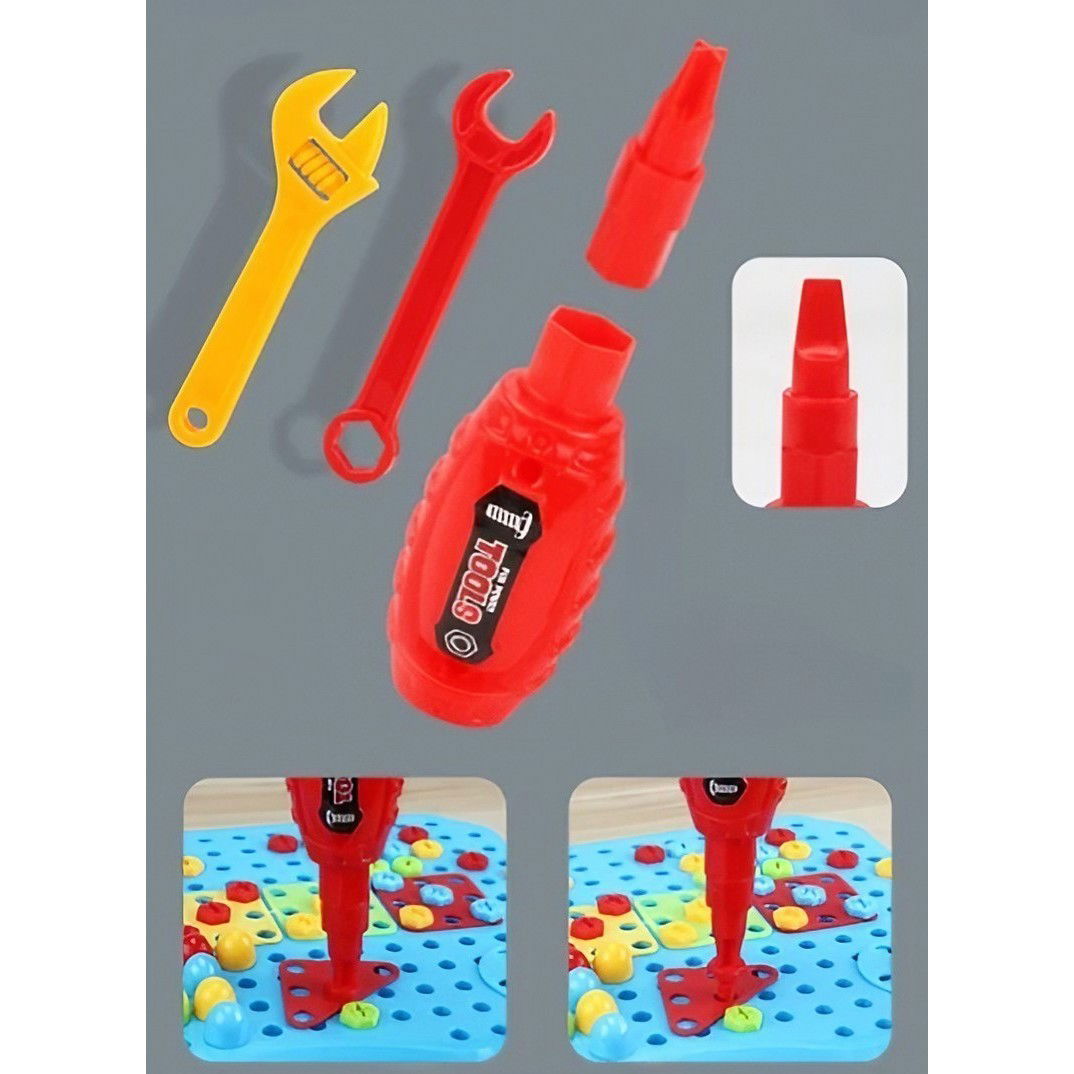 Set Constructie Bormasina Magica cu Servieta, Flippy, 310 Piese, Albastru, Piese Multicolore, Plastic, 31x46 cm [3]