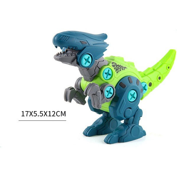 Set de Constructie/Asamblare, Flippy, 4 Dinozauri, cu Bormasina Electrica, Baterii 2 x AA, Surubelnita si Cutie Depozitare, 22.5 x 14.5 x 15 cm, Multicolor [8]