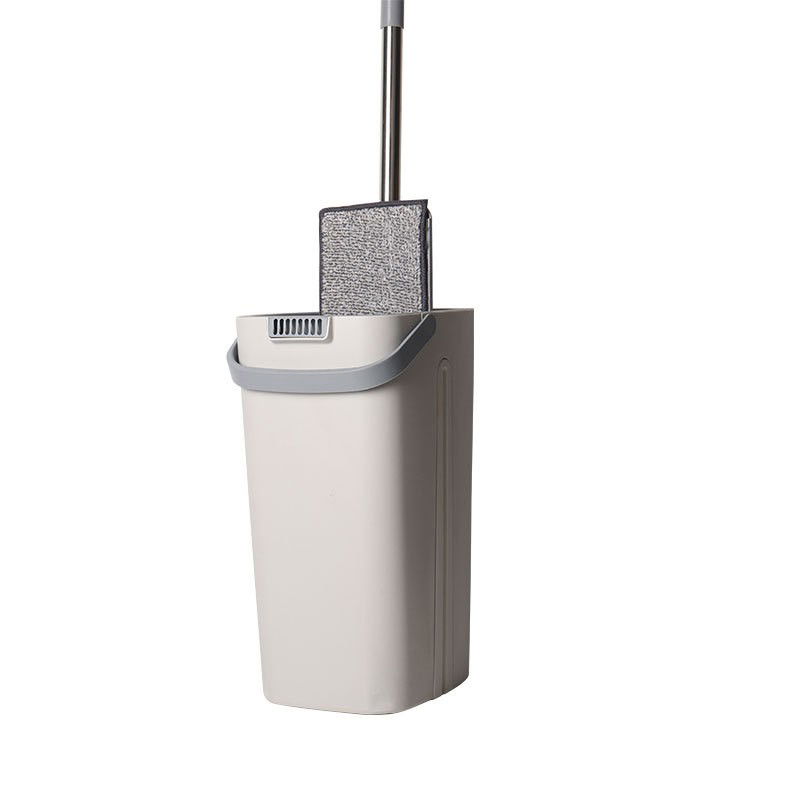 Set de Curatenie, Flippy, Mop si Galeata, Capacitate 5.7 l, 4 Rezerve Microfibra Incluse, Plastic, Utilizare Umeda/Uscata, Stoarcere Fara Maini, Albastru/Alb [6]