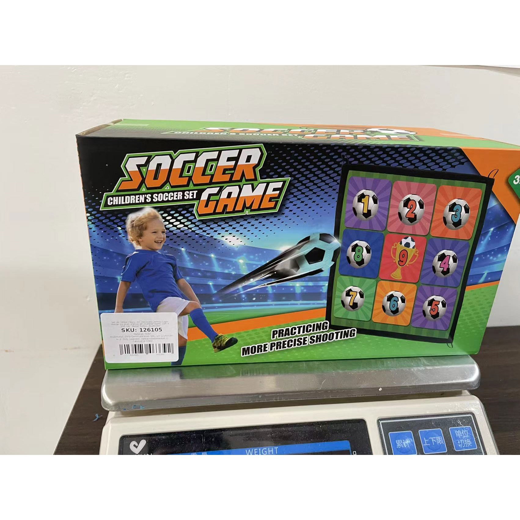 Set de Fotbal Flippy, Joc Recreativ Pentru Copii, Minge cu Scai, Plansa din Material textil, 150 x 150 cm, Model Trofeu, Multicolor [5]