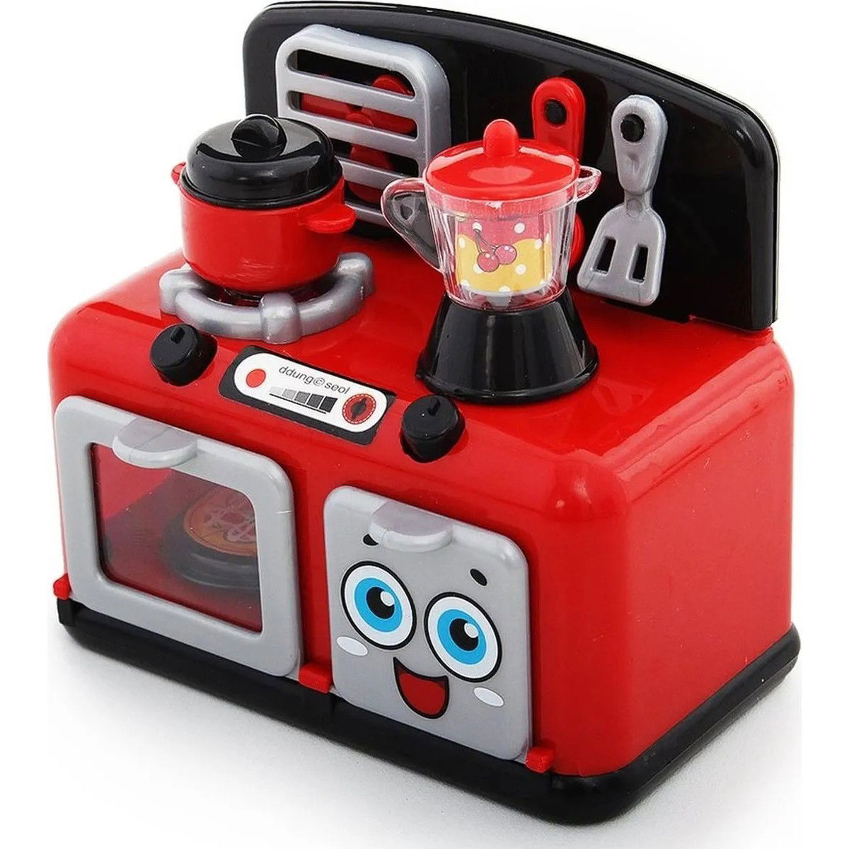 Set de joaca mini bucatarie, aparate de uz casnic mici, 6 piese, pentru copii, rosu [5]