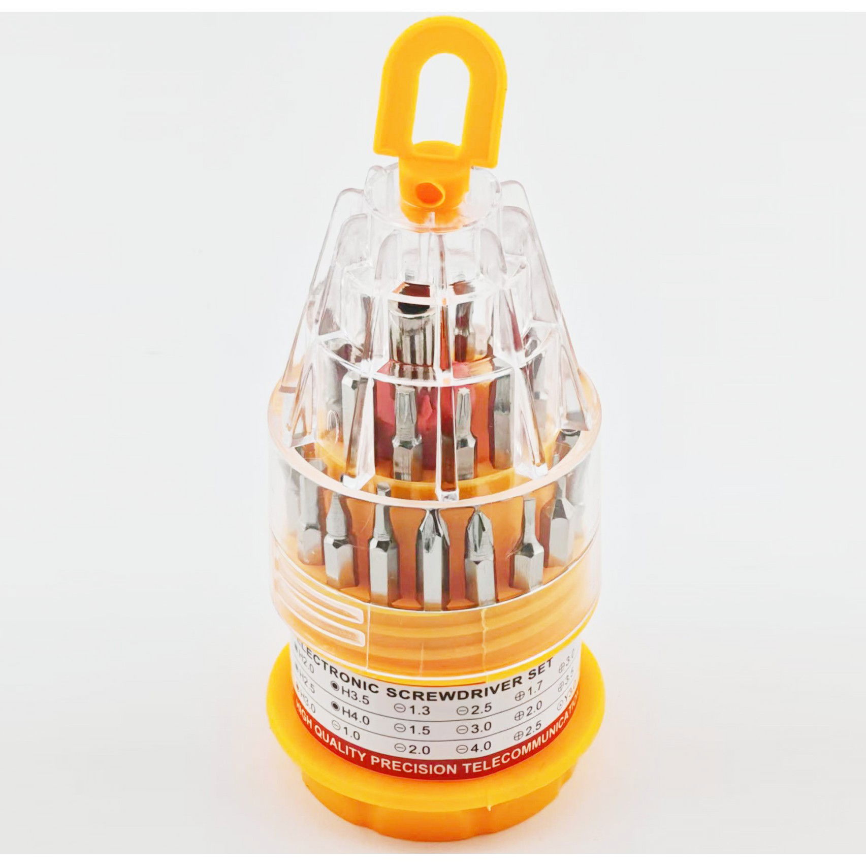 Set de Surubelnite 31-in-1 cu Clichet, Flippy, Set de Uz Casnic pentru Repararea Electronicelor Mici, Maner durabil Izolat Magnetic, 10 x 5 x 5 cm, Galben [5]