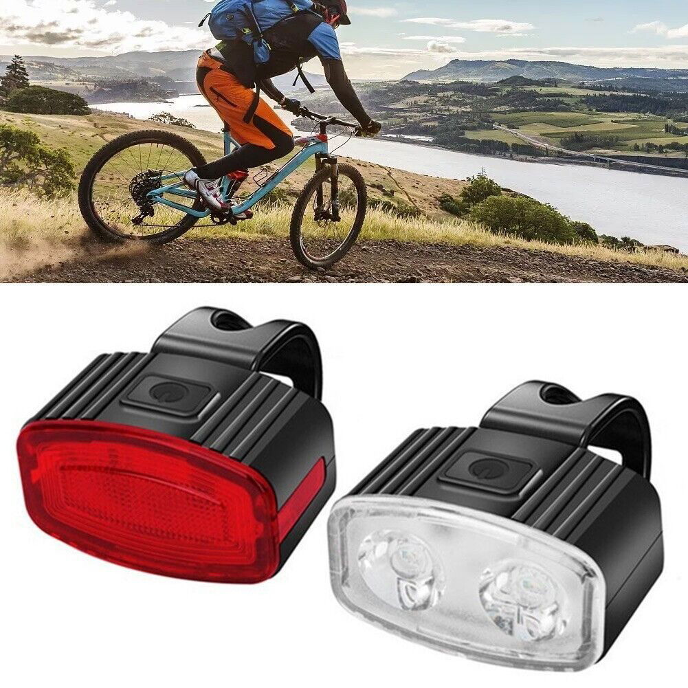 Set far si stop spate LED bicicleta, Flippy, incarcare USB, rezistent la apa, 4 moduri de luminare, Plastic, Alb/Rosu, 10x6x4 cm [6]