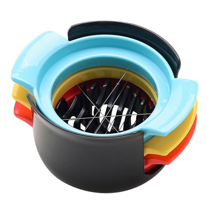 Ustensile pentru Bucătărie - Set feliator 3 in 1 multifunctional Flippy, feliatoare pentru oua/fructe, PP/otel inoxidabil, multicolor, 9 x 10.5 x 5.5 cm