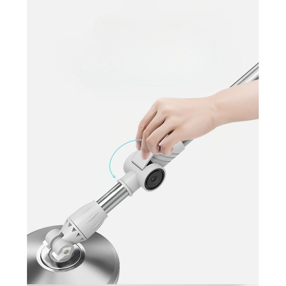 Set Galeata cu Pedala si Mop Rotativ 360°, Flippy, Cu Actiune Centrifuga x4, Pentru Uz Casnic, Maner din Otel Inoxidabil Telescopic, 2 Capte din Bumbac, 46x30x28 cm, Verde Matcha [13]