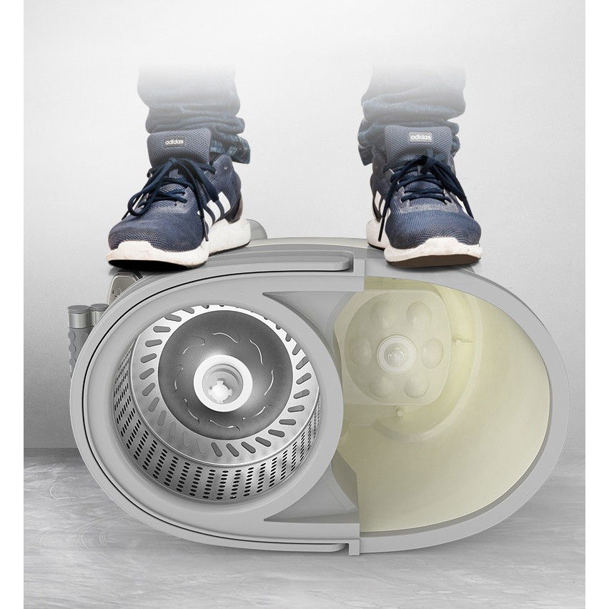 Set Galeata cu Pedala si Mop Rotativ 360°, Flippy, Cu Actiune Centrifuga x4, Pentru Uz Casnic, Maner din Otel Inoxidabil Telescopic, 2 Capte din Bumbac, 46x30x28 cm, Verde Matcha [14]