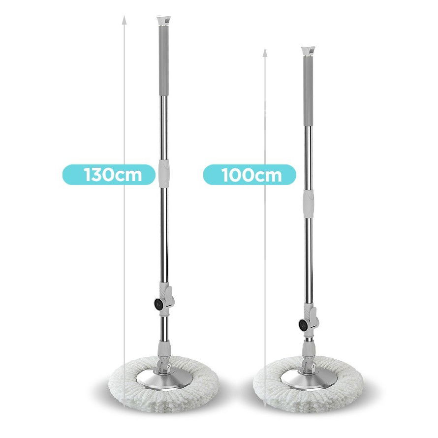 Set Galeata cu Pedala si Mop Rotativ 360°, Flippy, Cu Actiune Centrifuga x4, Pentru Uz Casnic, Maner din Otel Inoxidabil Telescopic, 2 Capte din Bumbac, 46x30x28 cm, Verde Matcha [12]