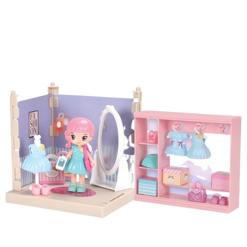 Jucarii si Jocuri - Set garderoba cu tinute, Flippy, casa de papusi cu haine si accesorii