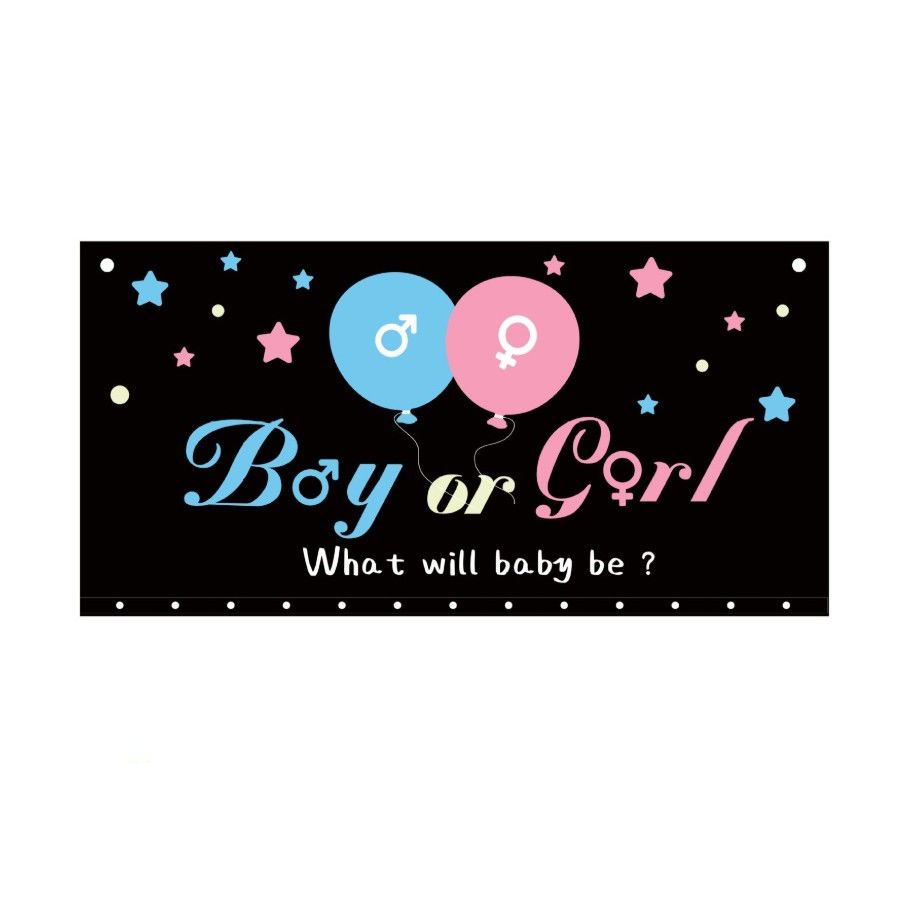 Set Gender Reveal, Flippy, Balloon Drop Bag, din Plastic si Latex, 24 Baloane Roz si Albastru 13 cm, Sac pentru Baloane 60 x 120 cm, Multicolor [5]