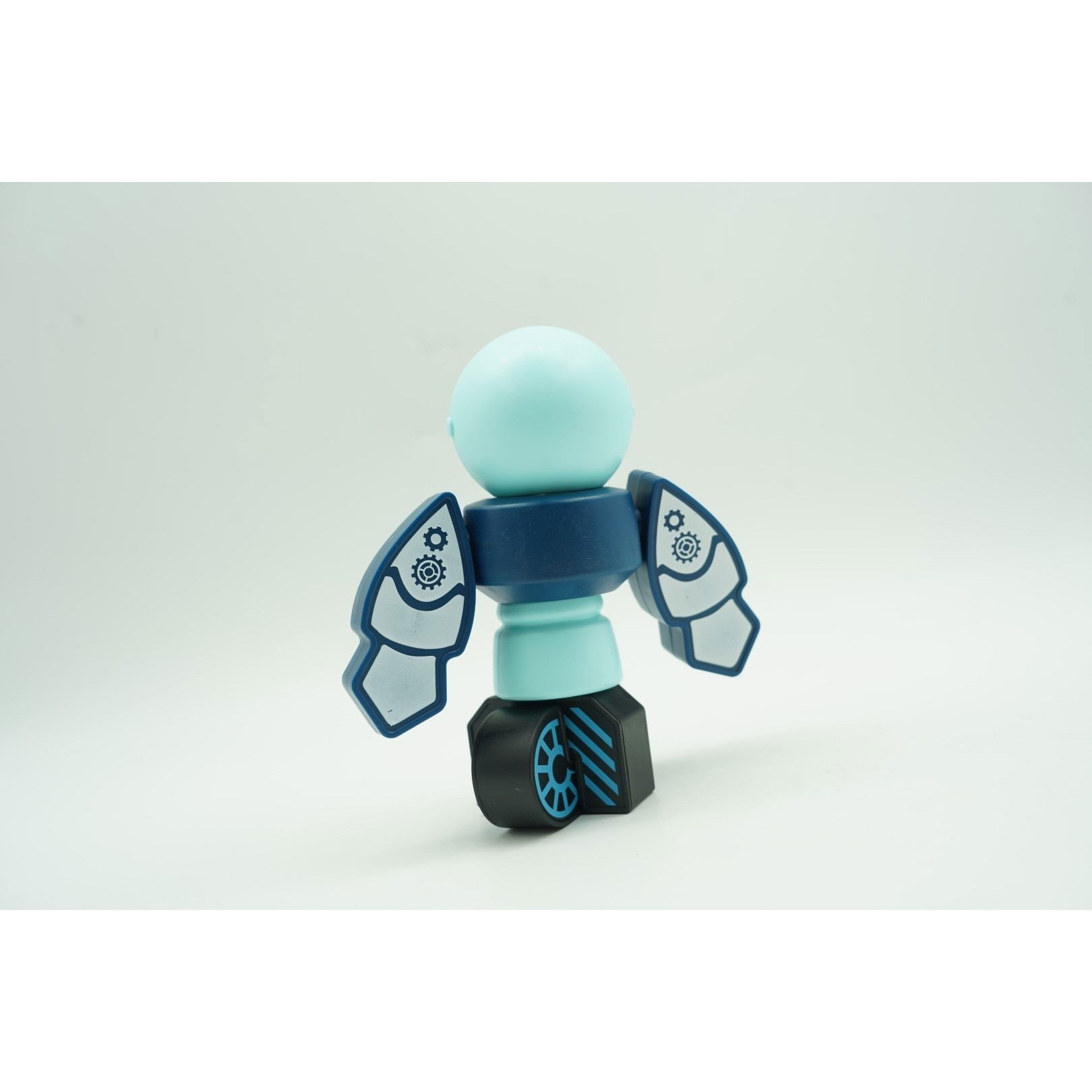 Set inteligent de blocuri magnetice pentru copii, 7 piese, cutie depozitare, robotel, albastru [14]