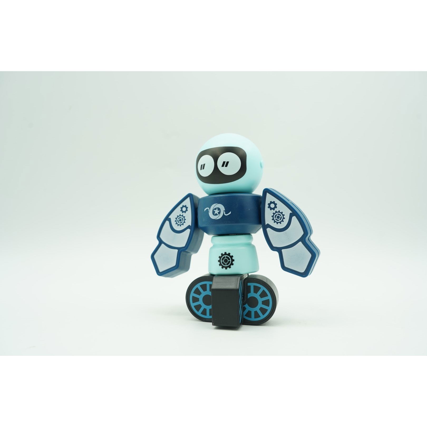 Set inteligent de blocuri magnetice pentru copii, 7 piese, cutie depozitare, robotel, albastru [12]