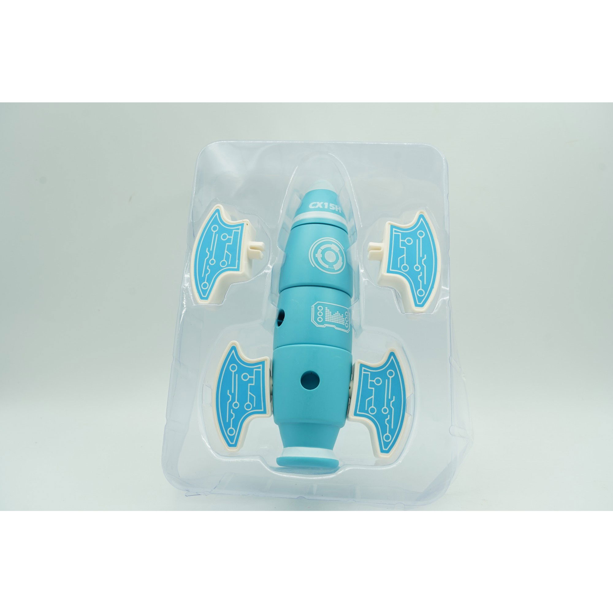 Set inteligent de blocuri magnetice pentru copii, 8 piese, cutie depozitare, racheta, albastru [4]