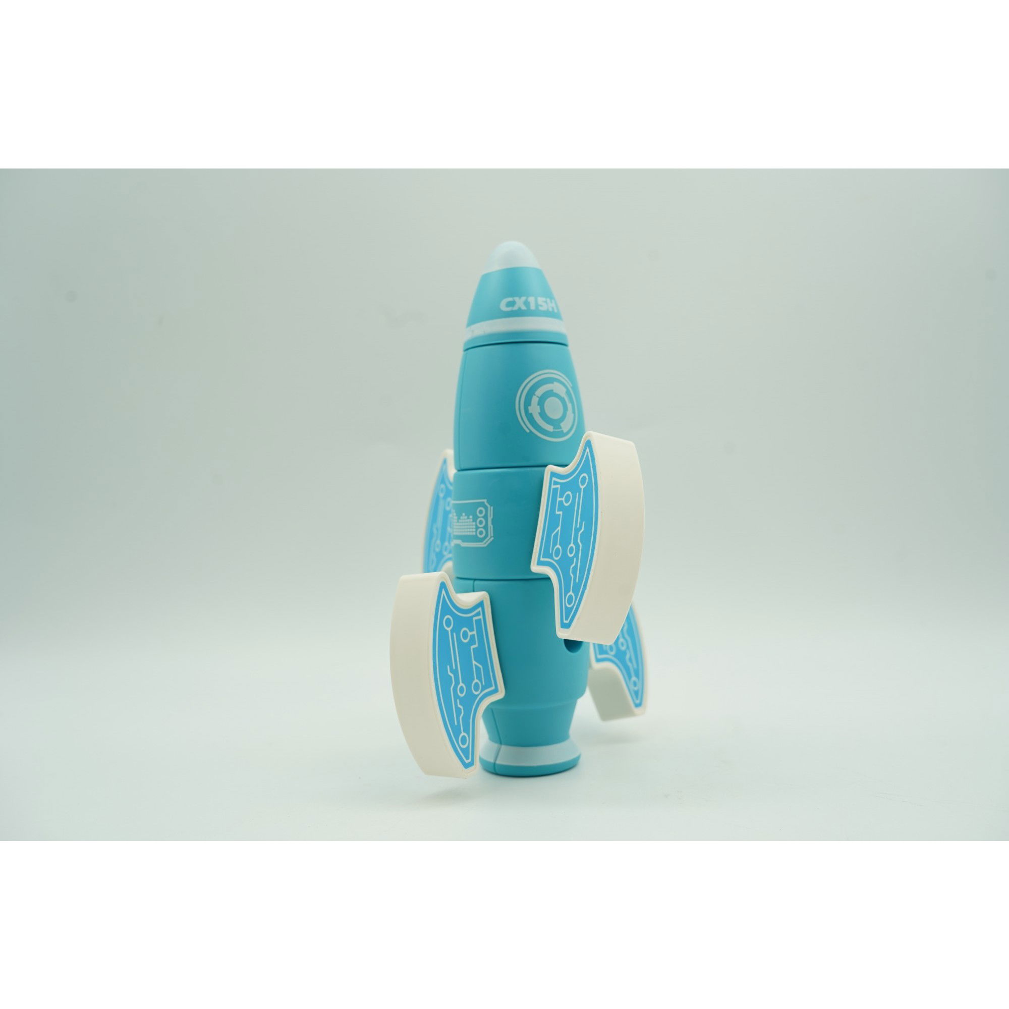 Set inteligent de blocuri magnetice pentru copii, 8 piese, cutie depozitare, racheta, albastru [5]