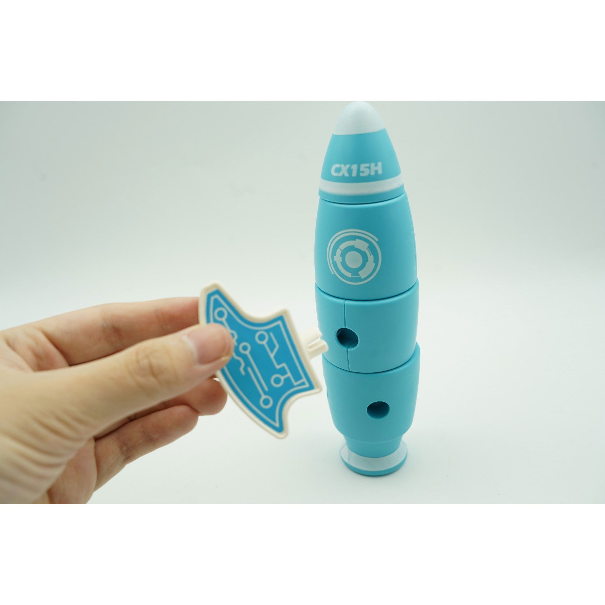 Set inteligent de blocuri magnetice pentru copii, 8 piese, cutie depozitare, racheta, albastru [8]