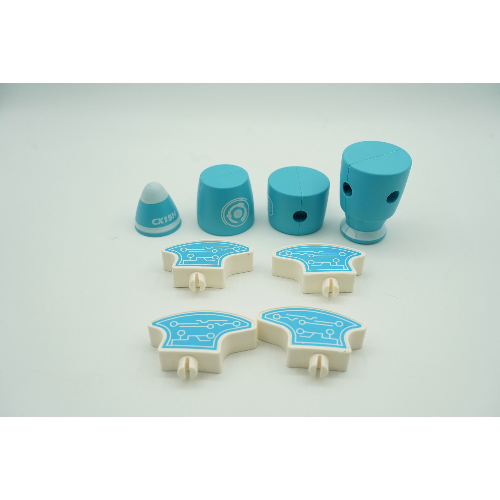 Set inteligent de blocuri magnetice pentru copii, 8 piese, cutie depozitare, racheta, albastru [7]