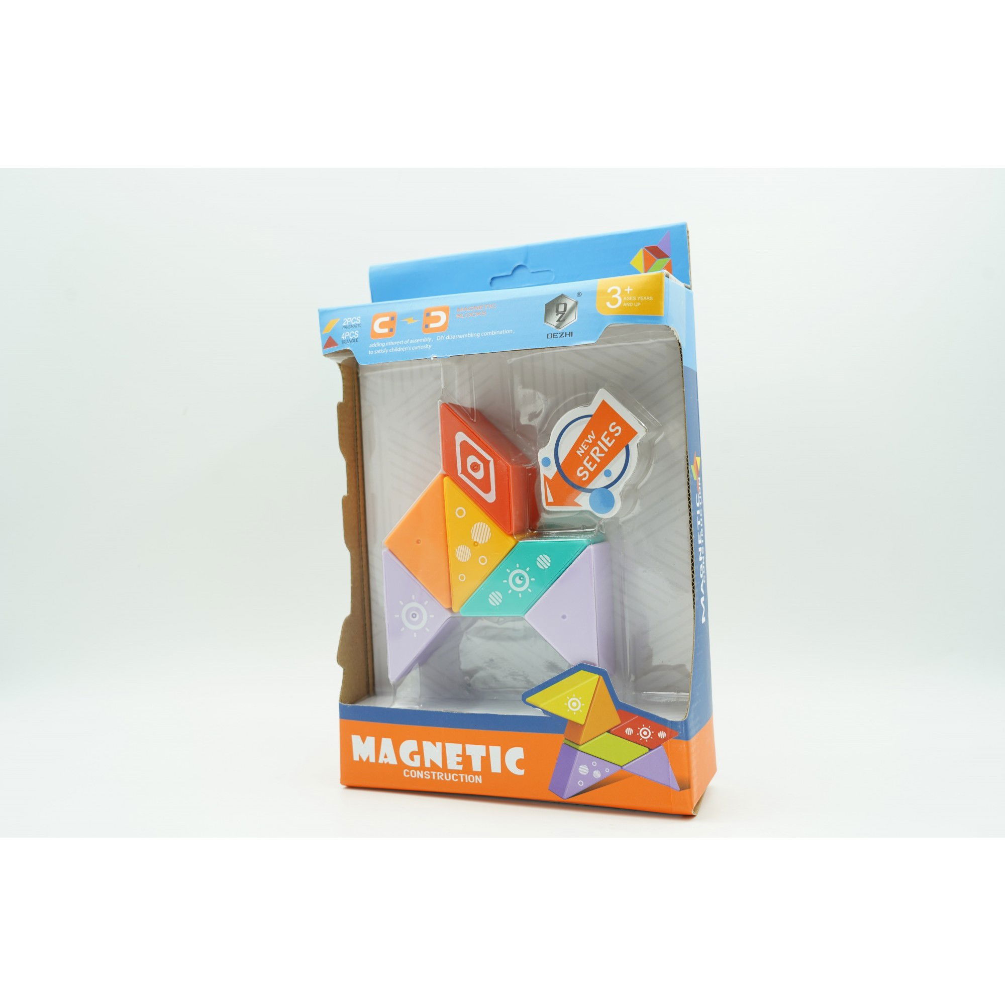 Jucarii educative - Set inteligent de constructie cu piese magnetice, Flippy, 6 piese, pentru copii, +3 ani, multicolor
