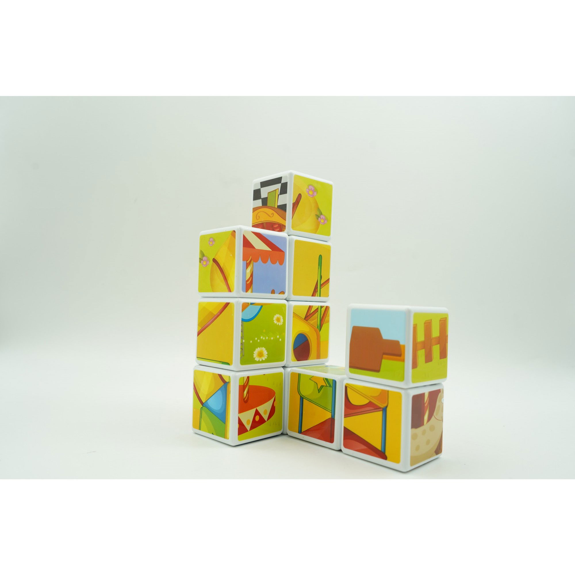 Set inteligent de cuburi magnetice pentru copii, 10 piese, cutie depozitare, puzzle parc de distractii, +3 ani, multicolor [5]