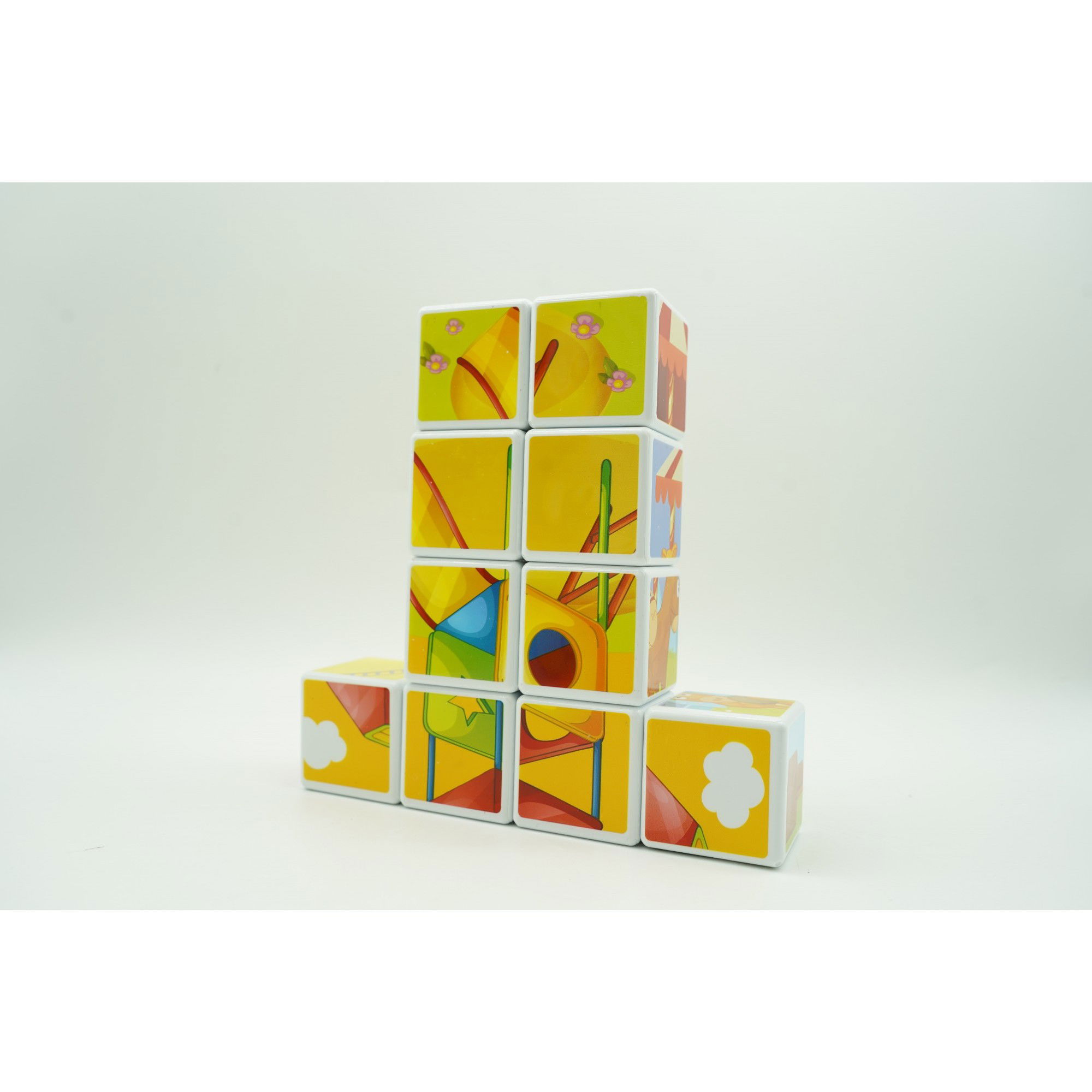 Set inteligent de cuburi magnetice pentru copii, 10 piese, cutie depozitare, puzzle parc de distractii, +3 ani, multicolor [4]
