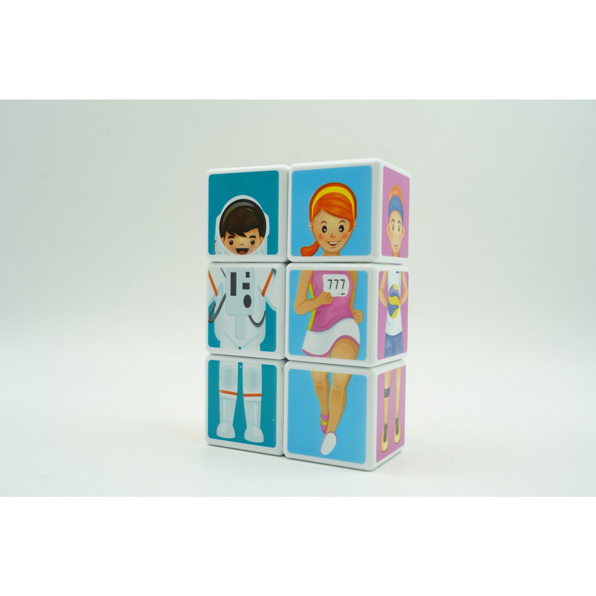 Set inteligent de cuburi magnetice pentru copii, 6 piese, cutie depozitare, puzzle joburi, +3 ani, multicolor [7]