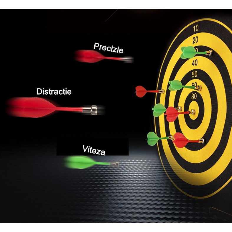 Set Joc Darts Flippy, Doua Fete pentru Joc, 6 Sageti Incluse, Magnetic, Dimensiuni 37 x 40 cm, Design clasic, Multicolor [3]