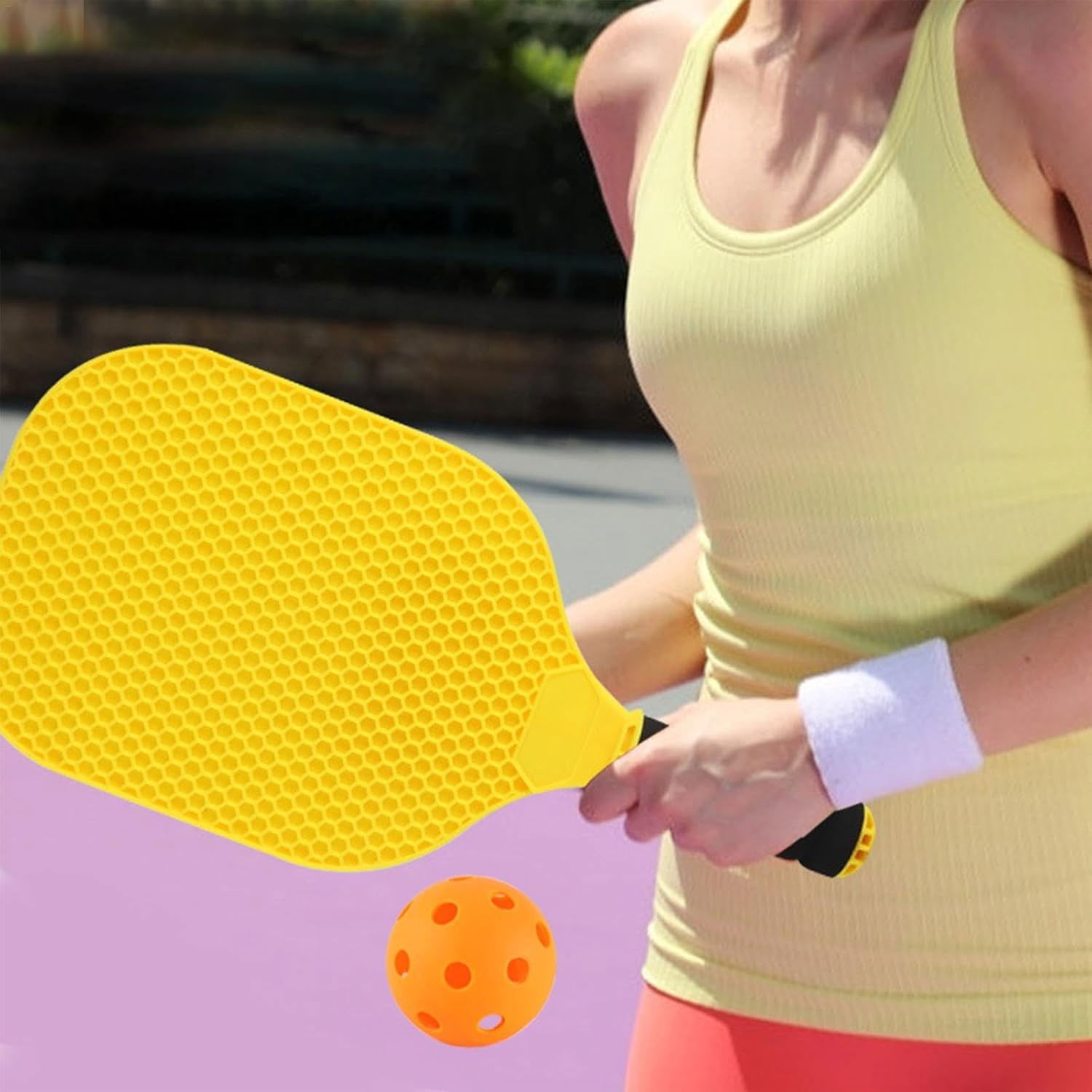 Set Joc de Ping-Pong, Flippy, 2 Palete, 1 Minge, + 6 Ani, 37.5 x 18 x 3 cm, Galben/Verde [3]