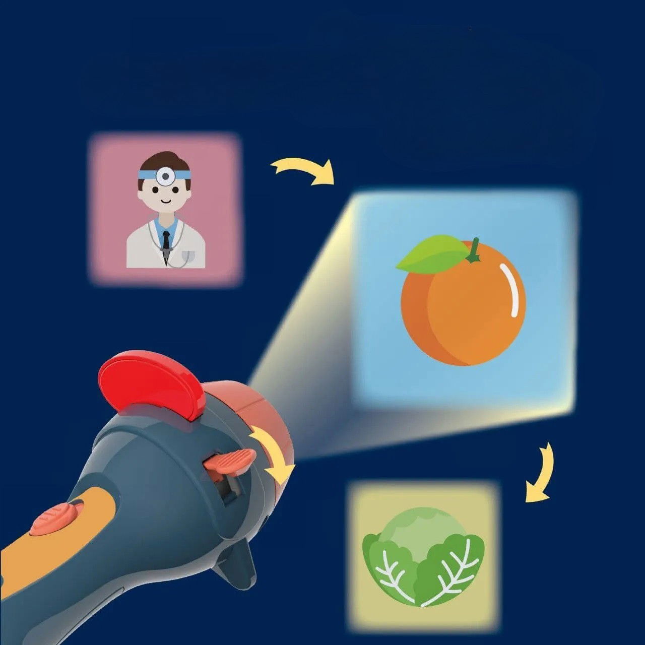 Set Jucarie Educativa, Flippy, Proiector Tip Lanterna Pentru Copii, 6 Teme, 48 de Imagini, Cutie Depozitare, +3 ani, Albastru [6]