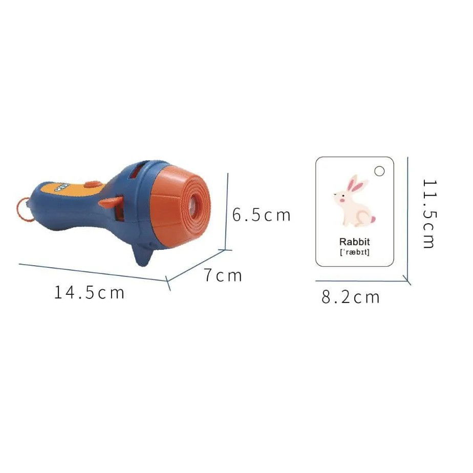 Set Jucarie Educativa, Flippy, Proiector Tip Lanterna Pentru Copii, 6 Teme, 48 de Imagini, Cutie Depozitare, +3 ani, Albastru [12]