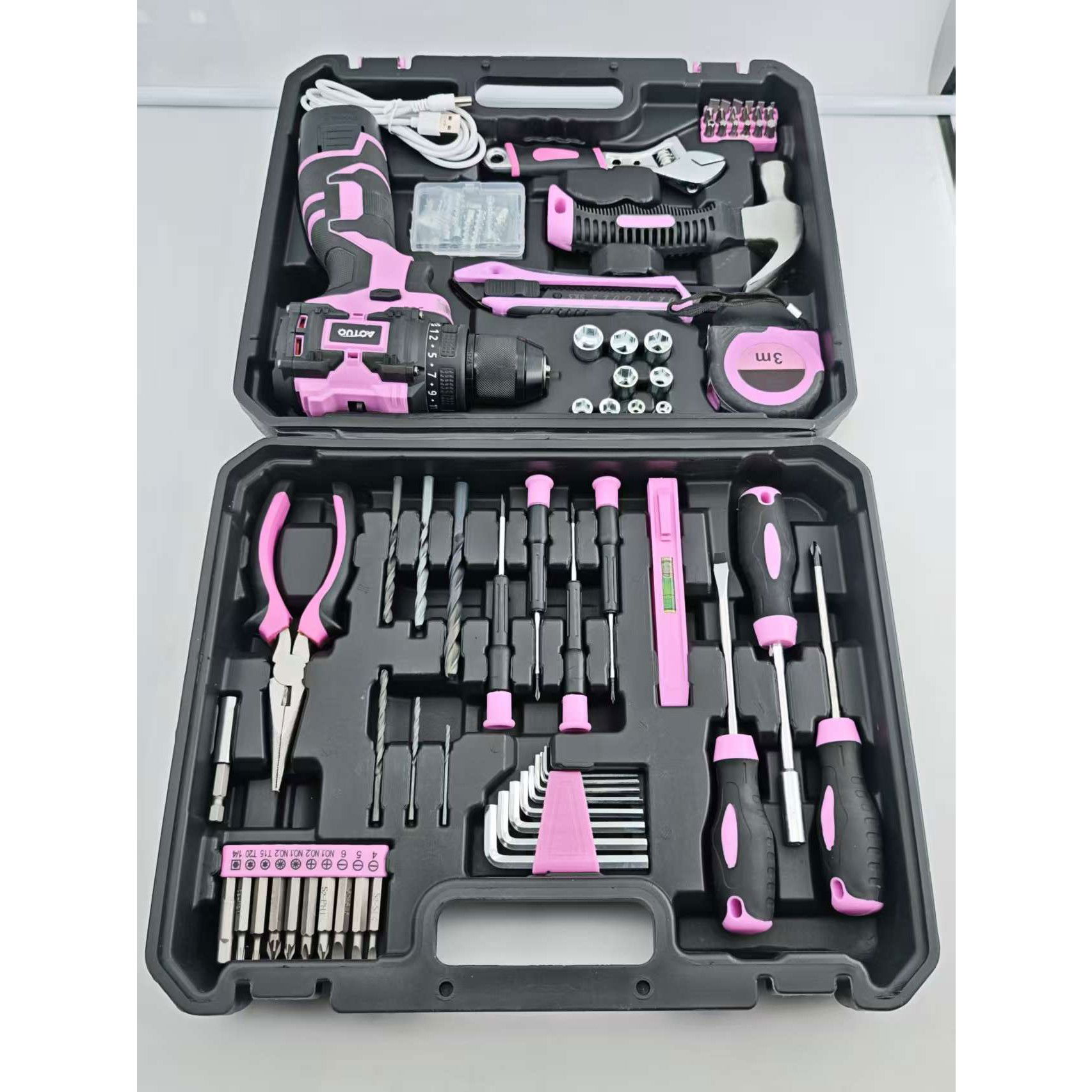 Set Scule, Flippy, Masina De Gaurit Si Insurubat, 18-21 V, Motor Fara Perii, 2 Trepte Viteza, 27 x 27 x 9 cm, Multicolor [3]