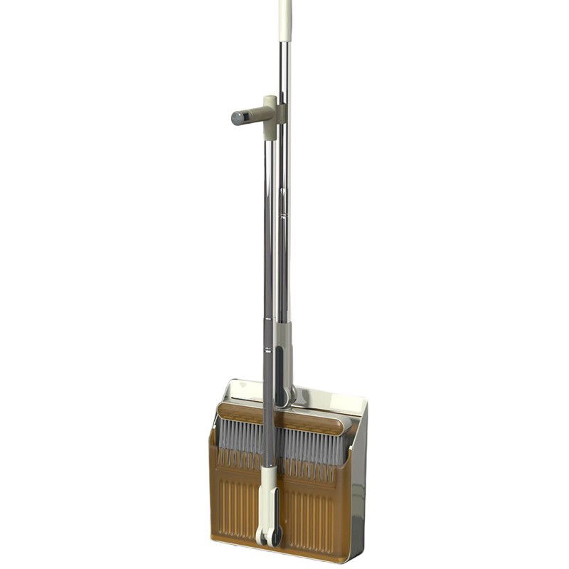 Pentru casa - Set Matura si Faras cu Coada Flippy, cu Dinti de Pieptene pentru Curatare Matura, rotativ, pliabil, detasabil, Otel inoxidabil si Polipropilena, 99 x 30 cm Galben