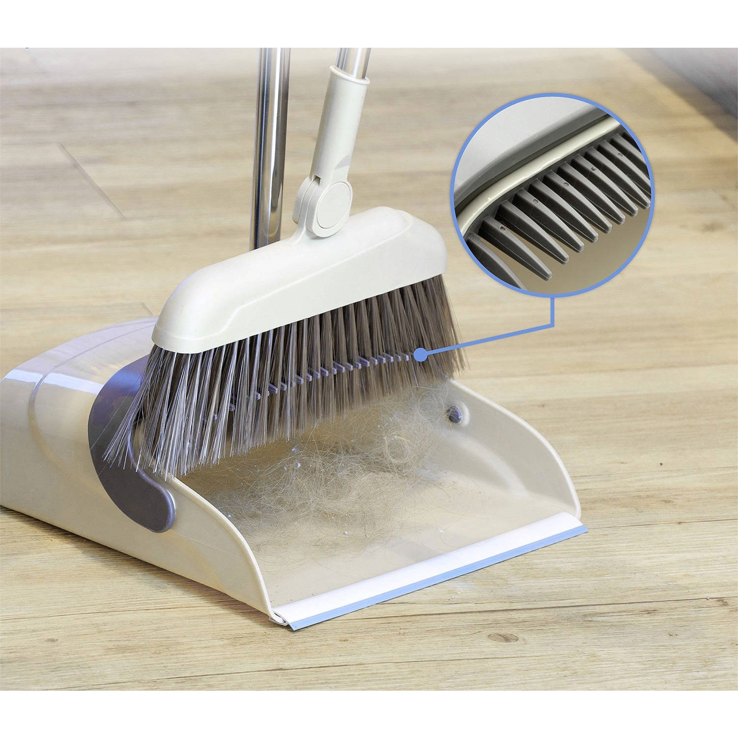 Set matura si faras cu coada, Flippy, Pentru uz casnic, Plastic/Otel, Maro/Bej, Depozitare verticala, 26x25.5x83 cm [4]