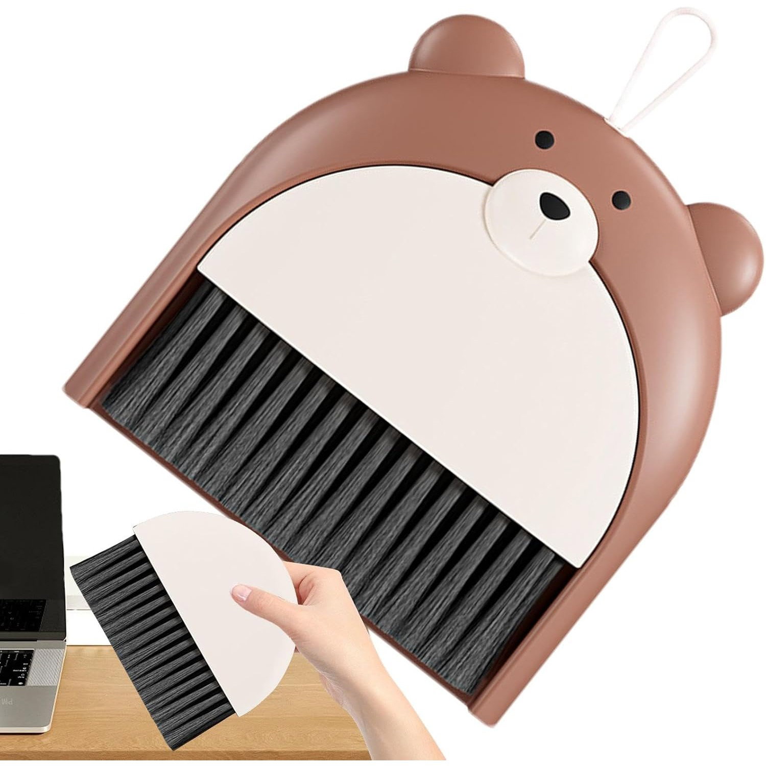 TeoMarket - Set Matura si Faras, Flippy, Pentru Birou, din PP, Model Ursulet, 23.5 x 18 cm, Maro