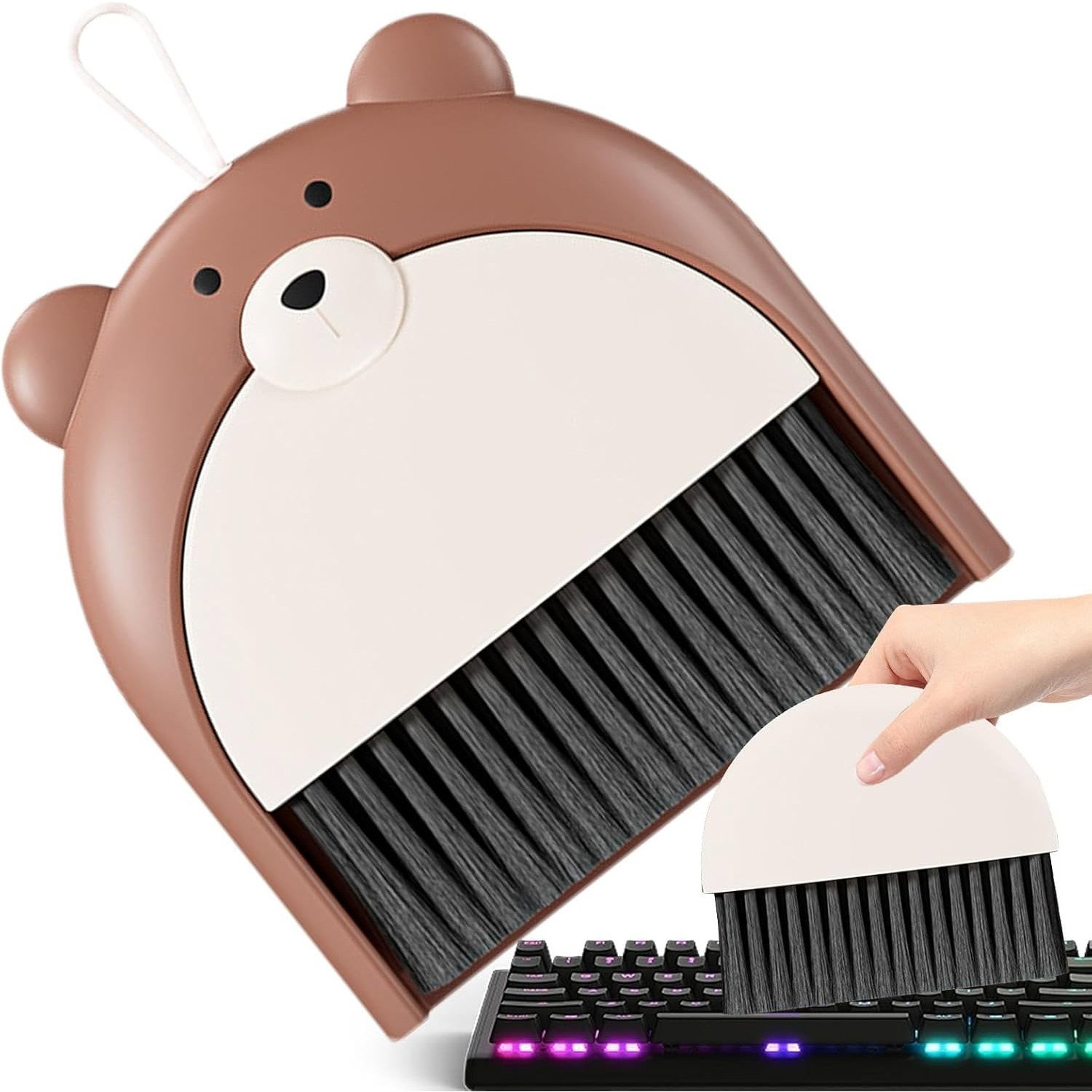 Set Matura si Faras, Flippy, Pentru Birou, din PP, Model Ursulet, 23.5 x 18 cm, Maro [5]