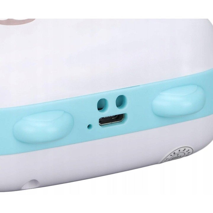 Set Mini Imprimanta Foto Portabila, Flippy, Include: 1x Set de Markere, 5x Role de Hartie Termica, 5x Role Hartie Adeziva, Incarcare USB, Bluetooth, Print Alb-Negru, Model Ursulet, Alb/Albastru [8]