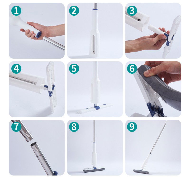 Set Mop Telescopic cu Galeata Pliabila, Flippy, Gri, 32 cm, Maner Reglabil 140 cm, Sistem de Stoarcere Usor si Eficient [4]