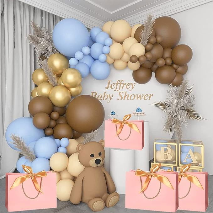 50 - 100 LEI - Baloane pentru Arcada, pentru Baieti, BABY SHOWER, Flippy, Mset mix din 107 Baloane, din Latex pentru decor, Albastru Maro