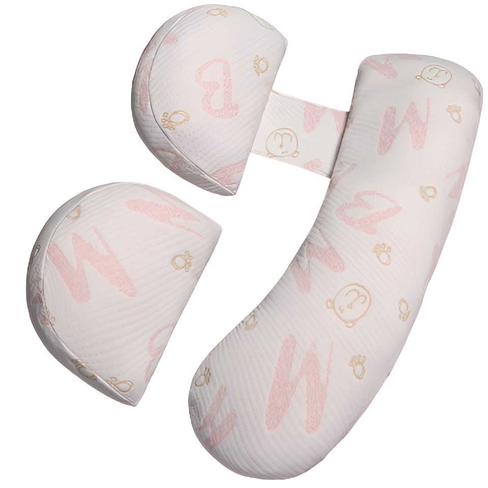 Perne Voiaj, Paturi si Textile - Set Perna pentru Gravide, Flippy, Husa Detasabila, Utilizare in Forma H si U, Reglabila, Latime Ajustabila, Proactive, Roz Pal