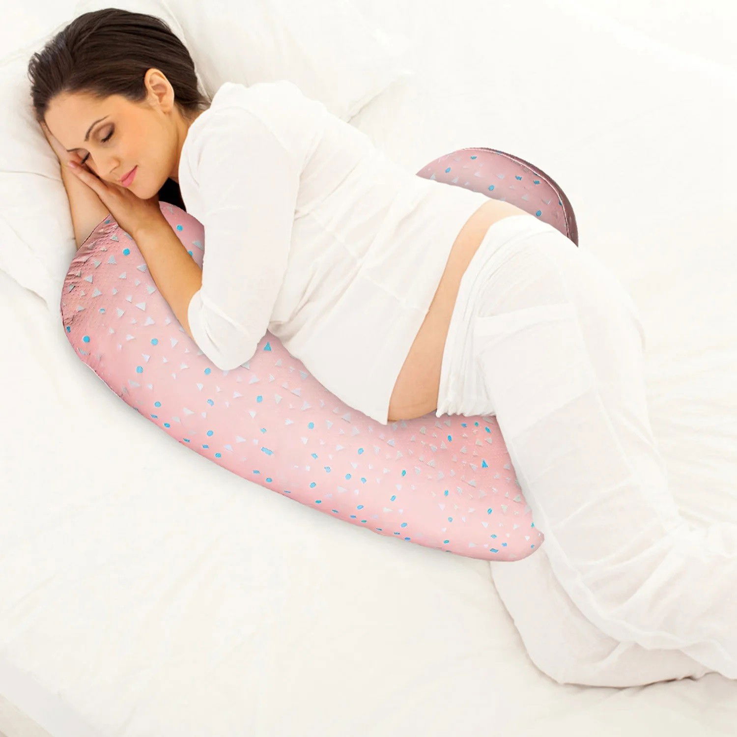 Set Perna pentru Gravide, Flippy, Husa Detasabila, Utilizare in Forma H si U, Reglabila, Latime Ajustabila, Proactive, Roz [4]