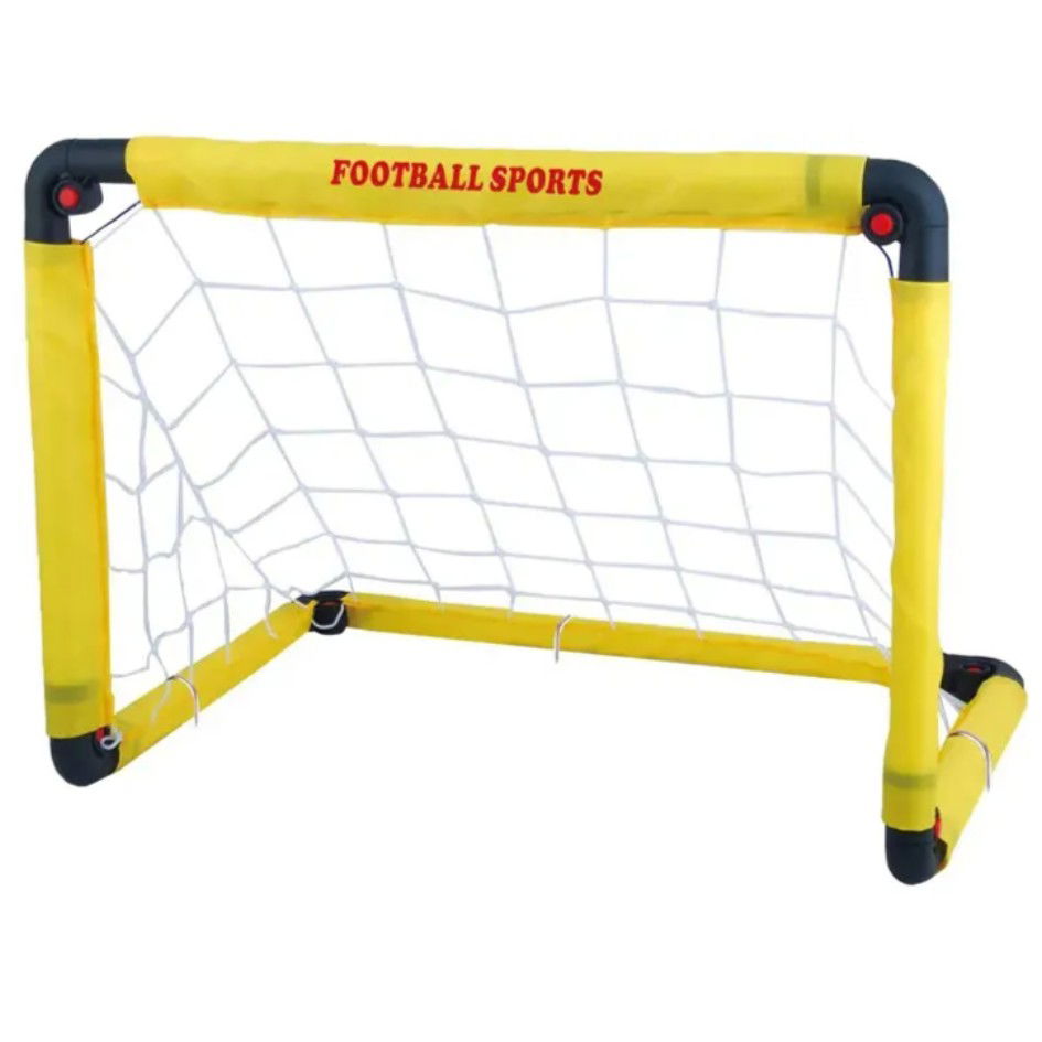 Set Poarta de Fotbal pentru Copii, Flippy, 60x90 cm, Minge, Cartonase, Pompa, Fluier, Interactiv, Distractiv, Galben [4]