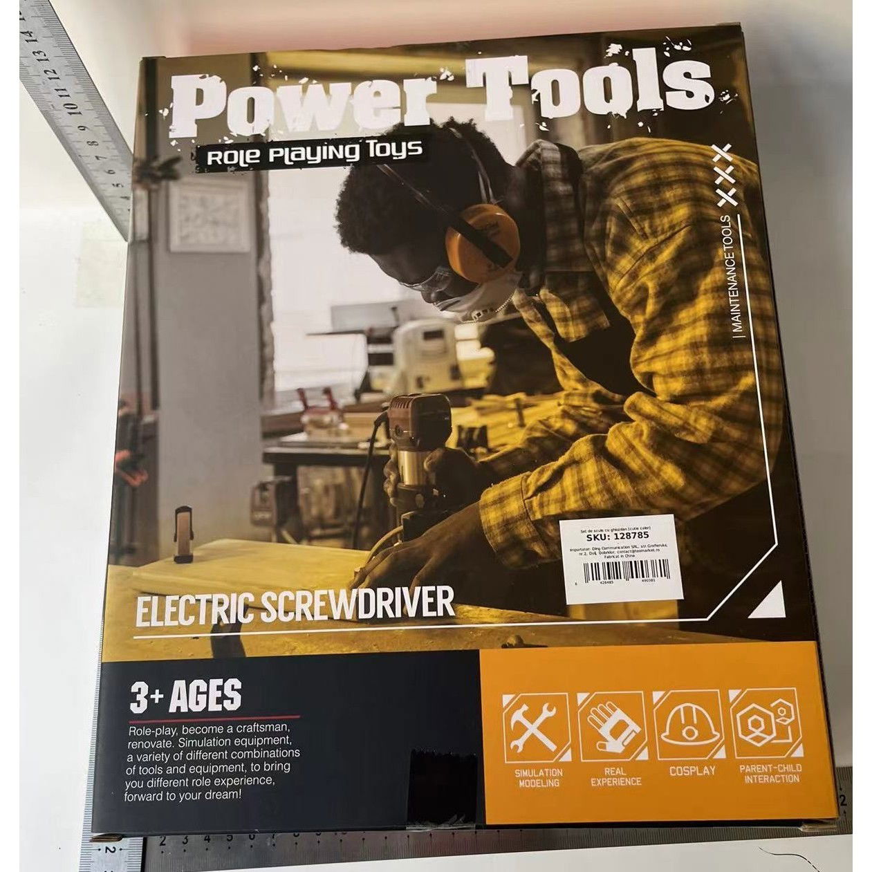 Set Scule de Jucarie pentru Copii, Flippy, Ghiozdan cu Bormasina si Accesorii Incluse, 28 Piese, Material Plastic Durabil, Interactiv, +3 Ani, 30.5x25x11 cm, Negru/Portocaliu [3]