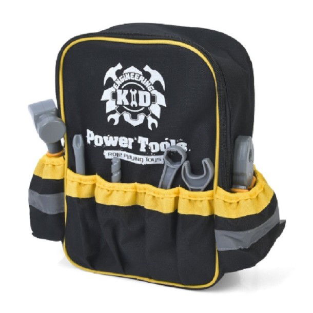 Set Scule de Jucarie pentru Copii, Flippy, Ghiozdan cu Bormasina si Accesorii Incluse, 28 Piese, Material Plastic Durabil, Interactiv, +3 Ani, 30.5x25x11 cm, Negru/Portocaliu [5]