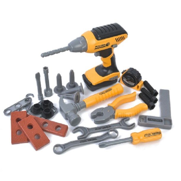 Set Scule de Jucarie pentru Copii, Flippy, Ghiozdan cu Bormasina si Accesorii Incluse, 28 Piese, Material Plastic Durabil, Interactiv, +3 Ani, 30.5x25x11 cm, Negru/Portocaliu [6]