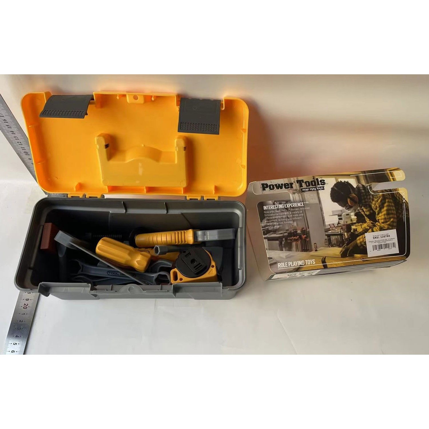 Jucarii - Trusa Scule si Unelte de Jucarie pentru Copii, Flippy, 19 Piese Material Plastic, Interactiv, +3 Ani, 27.5x15.5x13 cm, Gri/Portocaliu