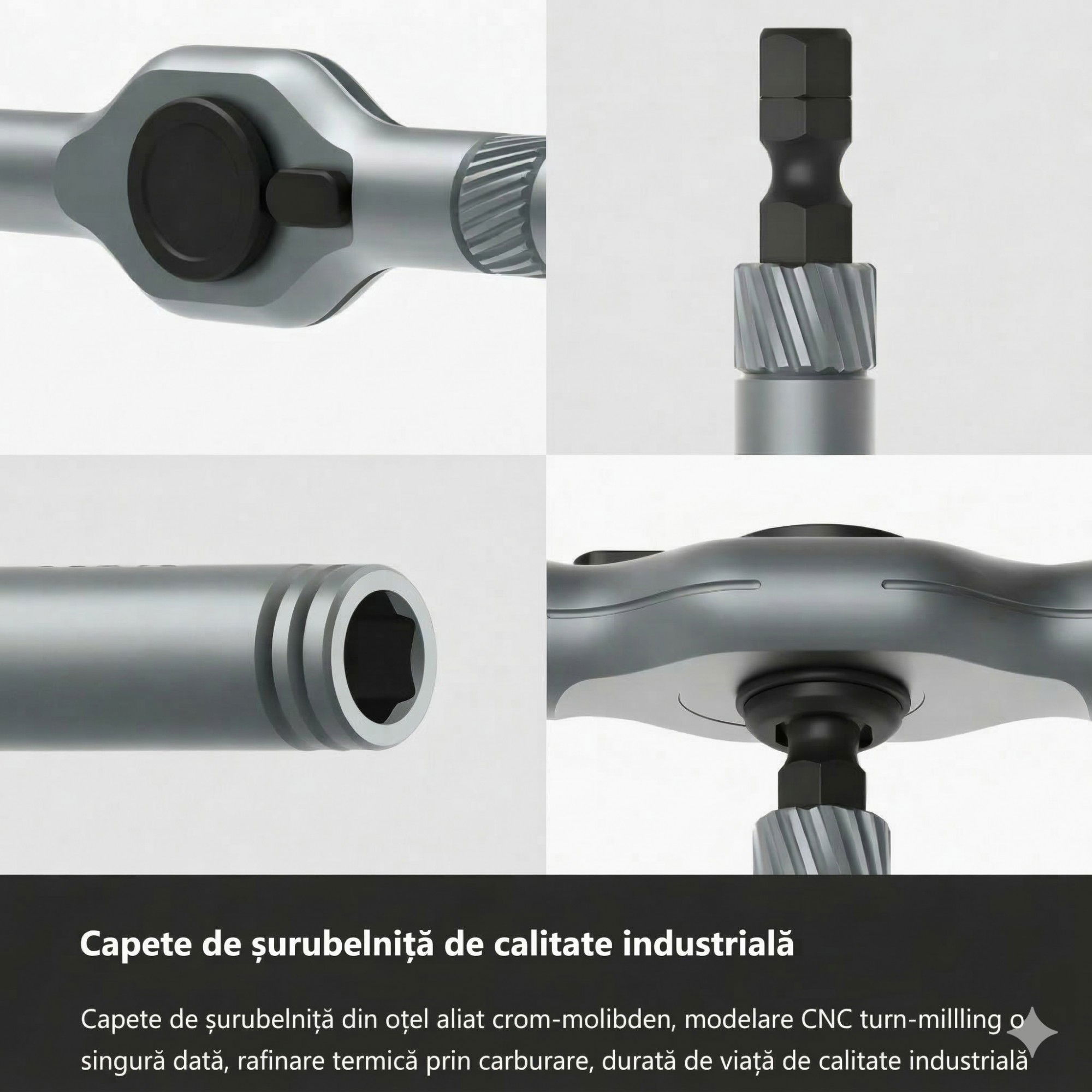 Set Surubelnita Cu Clichet, Flippy, 24 Piese, Sistem de prindere multipla, ergonomic si adaptiv, 16 × 9,3 × 3,6 cm, Negru [6]