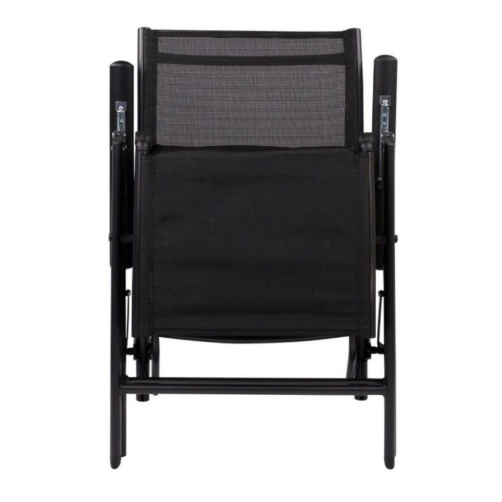 Pentru casa - Scaun 2in1 de Gradina, Flippy, Sezlong, Suport Picioare, Pliabil, Cadru Metalic, Impermeabil, 47 x 110 x 46 cm, Negru