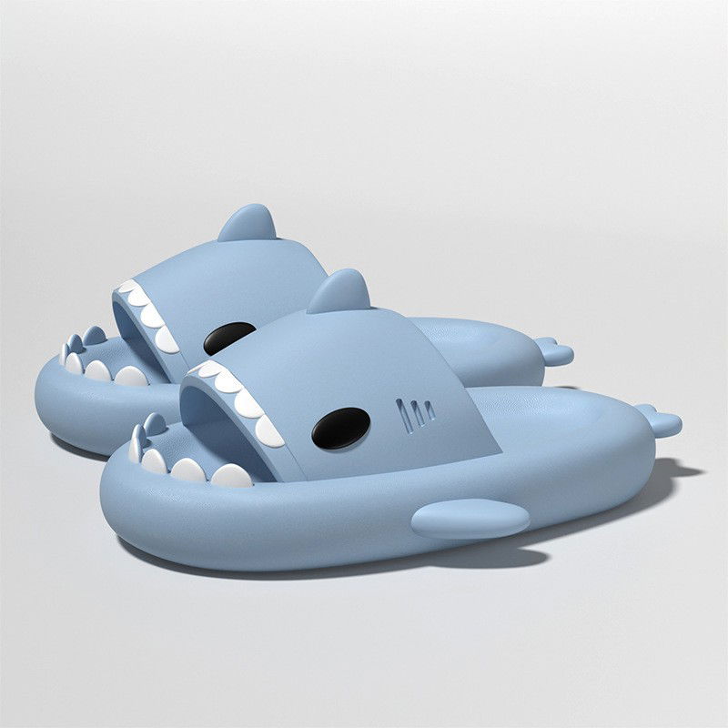 Slapi, papuci, saboti - Papuci Tip Rechin, Flippy, Unisex, din Spuma EVA, Talpa Groasa Antiderapanta, Rezistenti la Uzura, Marime 38-39, Albastru Deschis